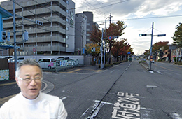 信号を左折した際に見える景色